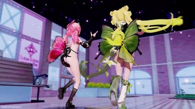 Tentacle sex with a beautiful woman in a futuristic dance club