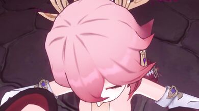 Aether & Yae Miko - Genshin Impact's Explosive Threesome