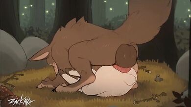 Hey there, I’m the forest bunny and today I’ll be fucking that sexy wolf in the woods! Get ready for some hot animal action with me!