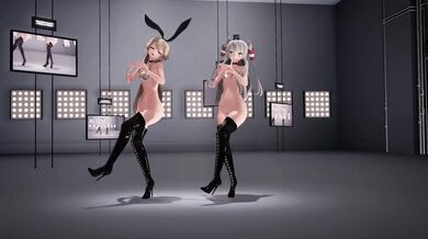 Shimakaze & Amatsukaze's Steamy Hearty Pie Party with P-chan in the Dance Hall