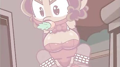 Teeny Titties in Naughty Bunny Gag!