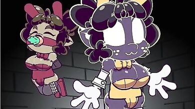 Teeny Titties in Naughty Bunny Gag!