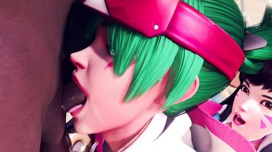 D.va Gets Blacked and Red-faced with Kiriko on the Beach