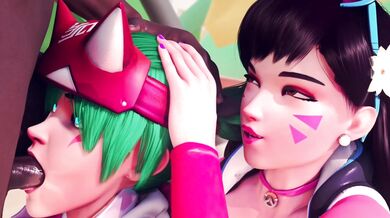 D.va Gets Blacked and Red-faced with Kiriko on the Beach
