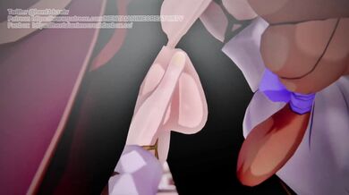 Fucking Lisa's Tight Pussy in Public while Genshin Cums on Her Face