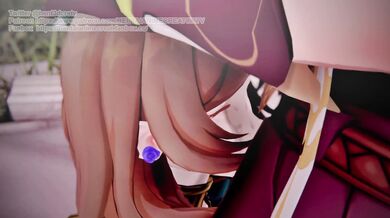 Fucking Lisa's Tight Pussy in Public while Genshin Cums on Her Face