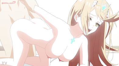 Cumming from Behind with Shiina Ecchi's Mythra Bouncing