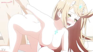 Cumming from Behind with Shiina Ecchi's Mythra Bouncing