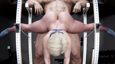 Big-tittied Power Woman Benchpressing with Ultra HD Clarity