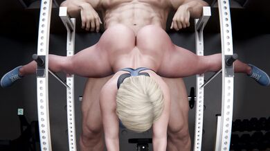 Big-tittied Power Woman Benchpressing with Ultra HD Clarity