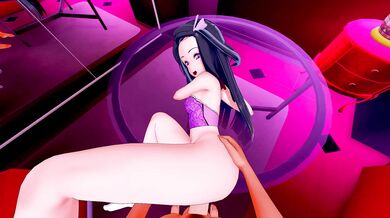 Nezuko Kamado Getting Fucked from Behind while Eating at the Dinner Table