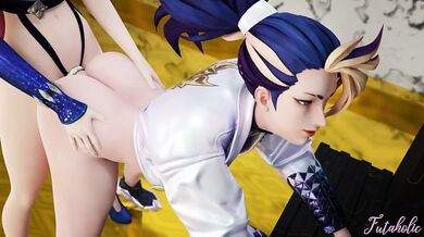Unleashed Desires: Ahri and Akali's Forbidden Love [futanari]