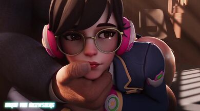 D.va's Explosive Orgasm After Receiving Baron Von Meowsberg's 'Hand of Education'