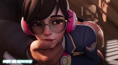 D.va's Explosive Orgasm After Receiving Baron Von Meowsberg's 'Hand of Education'