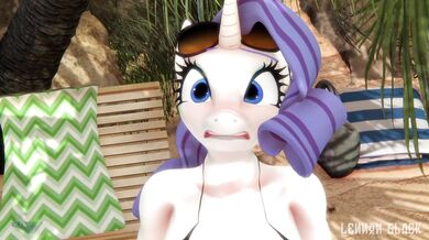Horny Hoe Harem: Pony Pals Rarity and Spike Get Beached for Some Hot Bumping
