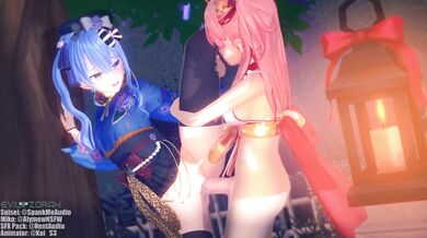 Cumming All Over Koi's Face During Fireworks on New Year's Eve