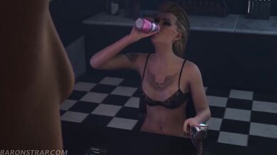 Gape at the Gaping Anus of the Lusty Hottie in 'C A R E - Baronstrap'