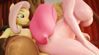 [Erostud] Fluttershy and Pinkie Pie's Wild Backdoor Rodeo