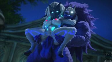 Tentacle sex with a werewolf and his step-sister (TwitchyAnimation)