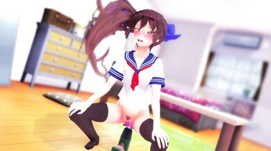 Glowing Drill Dildo Splits Her Wide Open