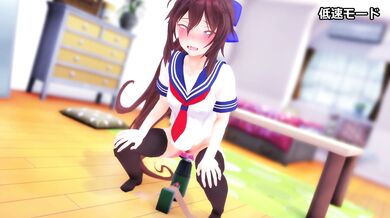 Glowing Drill Dildo Splits Her Wide Open