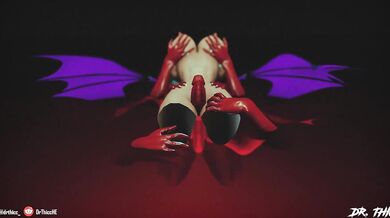 Sultry Sorceress Morrigan Aensland Gets Fisted in a Reverse Cowgirl Position