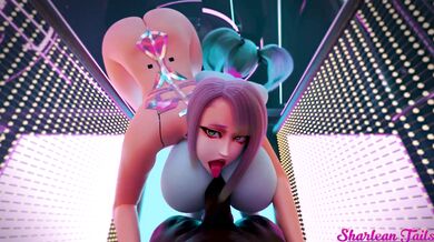 Busty Blonde Beauties Becca and Lucy Take on Each Other's Slick Slits in Sharlean Tails