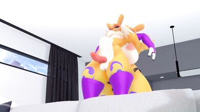 Naughty Renamon Gets Caught in the Act!