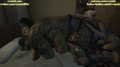 Goro's Revengeful Threesome with Sonya and Cassie Cage