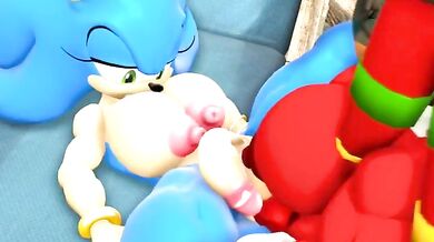 Hentai Futanari Knuckles Plows Hentai Futa Sonic in a Thick Anal Romp