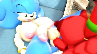 Hentai Futanari Knuckles Plows Hentai Futa Sonic in a Thick Anal Romp