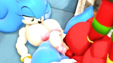 Hentai Futanari Knuckles Plows Hentai Futa Sonic in a Thick Anal Romp