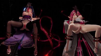 Yae Miko's Wet Tentacle Snatch and Raiden Shogun's Insectoid Pounding (Miaoshaquan)