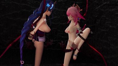 Yae Miko's Wet Tentacle Snatch and Raiden Shogun's Insectoid Pounding (Miaoshaquan)