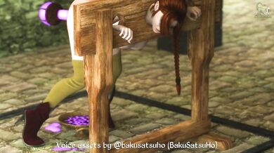 Magic Orb Thingy Ravishes Busty Elf in Stocks