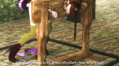 Magic Orb Thingy Ravishes Busty Elf in Stocks