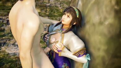 Busty Soul Calibur babe Xianghua gives a steamy tit wank in this hentai porn video!