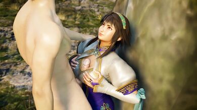 Busty Soul Calibur babe Xianghua gives a steamy tit wank in this hentai porn video!