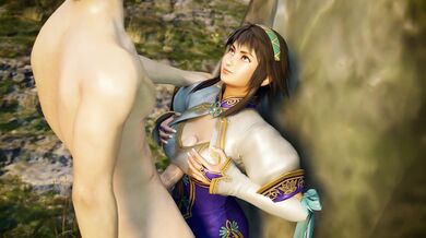 Busty Soul Calibur babe Xianghua gives a steamy tit wank in this hentai porn video!