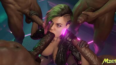 Judy's Cyberpunk Sluts Gang Bang [Interracial][Future]