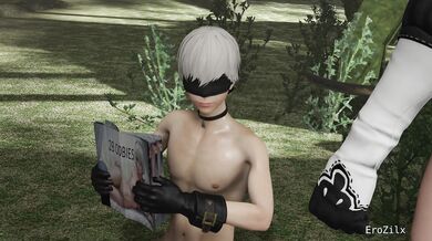 Sexy Android 2B Takes in Robotic Pal 9S with Passionate Love-Making!