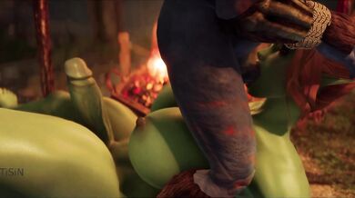 Juicy Futanari Orc Gives a Handjob to Itself Before Getting Ravaged by an Elf!