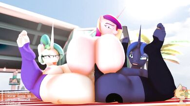 Luna x Celestia x Cadance: A Threesome of Futanari Eroticism