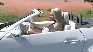 Babs' Driving Lessons Gone Wrong with 3 Darling Porn Stars