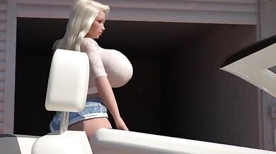 Babs' Driving Lessons Gone Wrong with 3 Darling Porn Stars