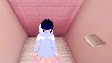 Sexy High Schoolers Mina & Jiro's First Time in the Bathroom Stall!