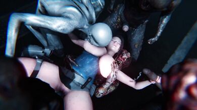 Zombified Jill Valentine Gets Reamed by a Horde of the Undead