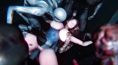 Zombified Jill Valentine Gets Reamed by a Horde of the Undead