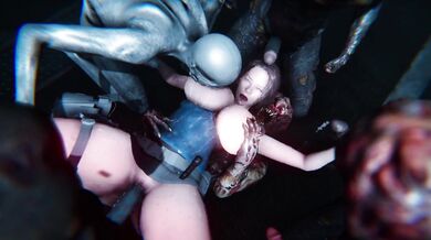 Zombified Jill Valentine Gets Reamed by a Horde of the Undead