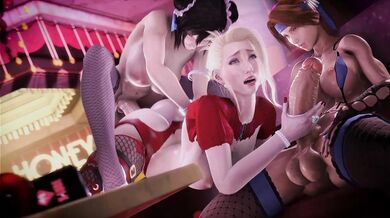 Jessie Fucks Tifa and Scarlet in a Blackjr Threesome